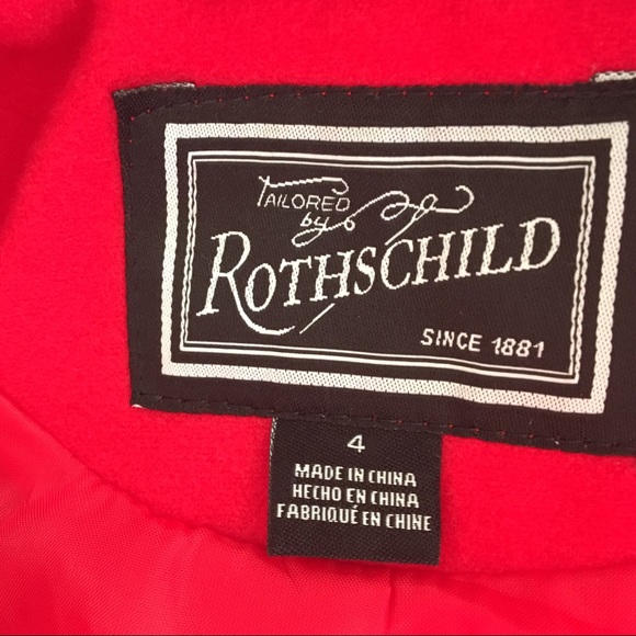 Rothschild scarlet red coat SIZE 4 (GIRL)